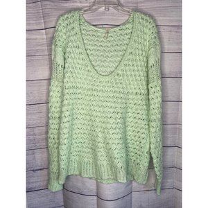 Women's‎ Free People light green crochet oversized sweater size small